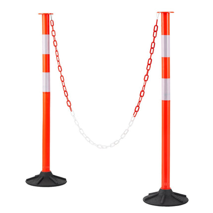 Traffic Delineator Posts, 2 Pack, 34 In, Reflective, Chain
