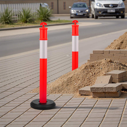 Traffic Delineator Posts, 9-Pack 1140mm Reflective Red