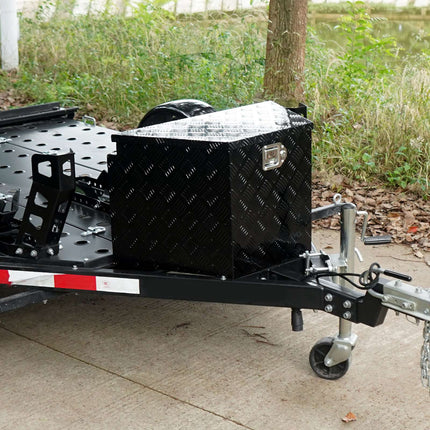 Trailer Tongue Box, Aluminum Diamond Plate, Locking 29x16x18