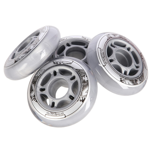 Transparent PU Skateboard Wheels, 84x24mm, 82A, Set of 4