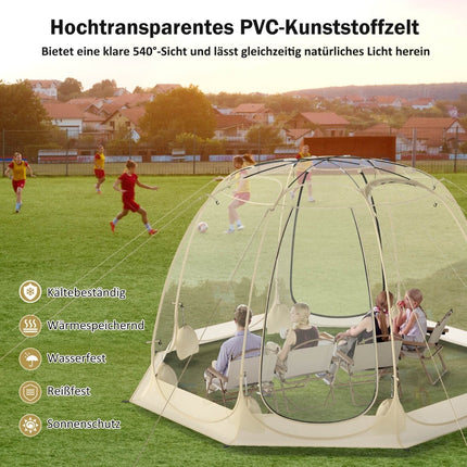 Caurspīdīga PVC saliekamā burbuļtelts 5-6 personām, 265x265 cm