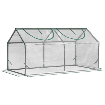 Folijas siltumnīca ar logu, PVC siltumnīca, tomātu māja, aukstais rāmis, 120x60x60 cm, caurspīdīga