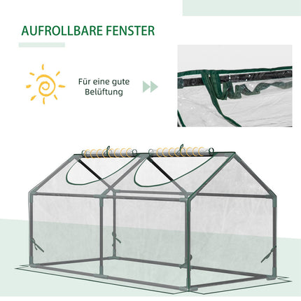 Folijas siltumnīca ar logu, PVC siltumnīca, tomātu māja, aukstais rāmis, 120x60x60 cm, caurspīdīga