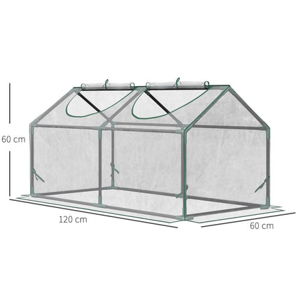 Folijas siltumnīca ar logu, PVC siltumnīca, tomātu māja, aukstais rāmis, 120x60x60 cm, caurspīdīga
