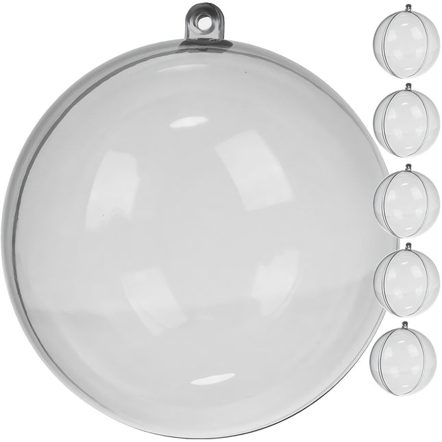 Transparent baubles 12 cm - set of 5 Ruhhy 22278