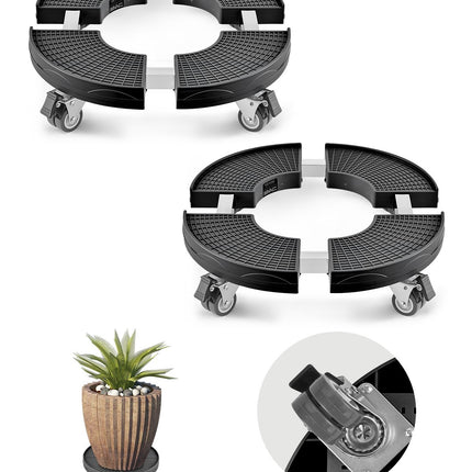 Trash Can Dolly 2-Pack, 4 Locking Casters, 440 lb