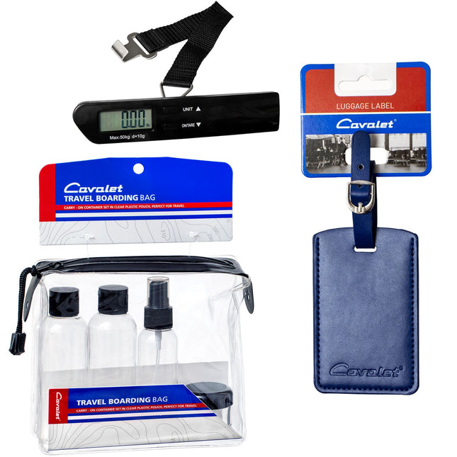 Travel Kit: Luggage Scale, Red Tag, Travel Bottles