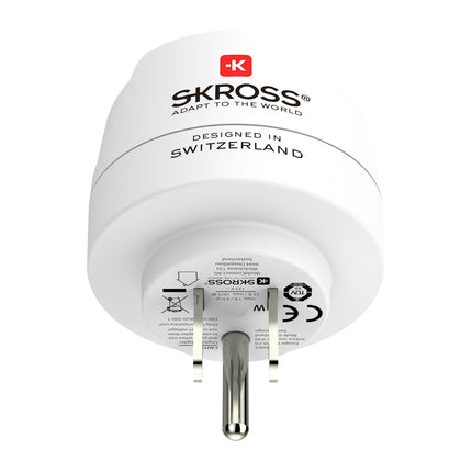 Travel adapter Europe to the USA, etc. Grounded