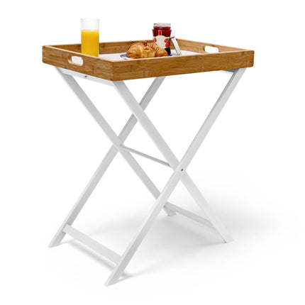 Tray table wood and bamboo 72 cm