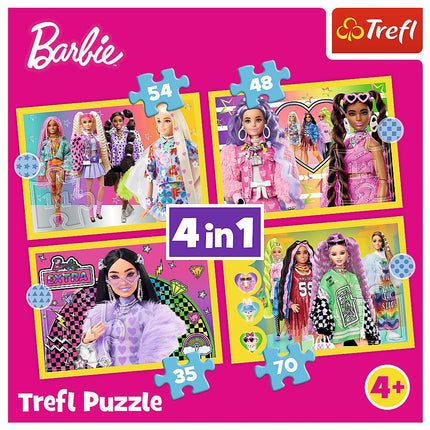 Trefl Barbie Puzzle 4 vienā komplektā