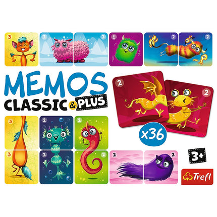 Trefl Memo Classic Plus jauki monstri