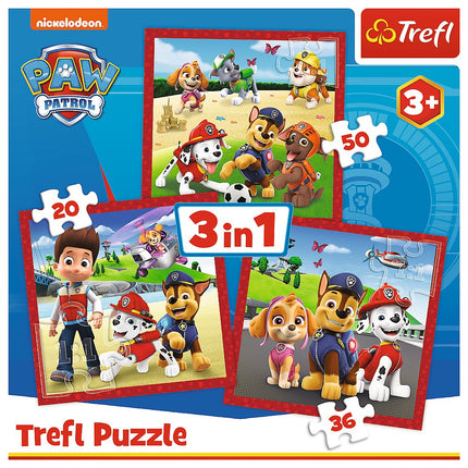Trefl Paw Patrol Puzzle 3 vienā komplektā
