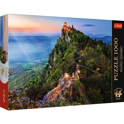 Trefl Premium Plus Puzzle Cesta Tower, Sanmarīno, 1000 gab