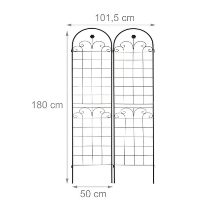 Režģis 180 cm, 2 gab. komplekts, melns