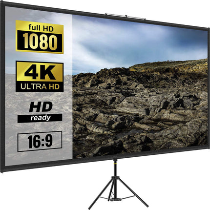 Tripod Projector Screen With Stand, 100 Inch 16:9 4K
