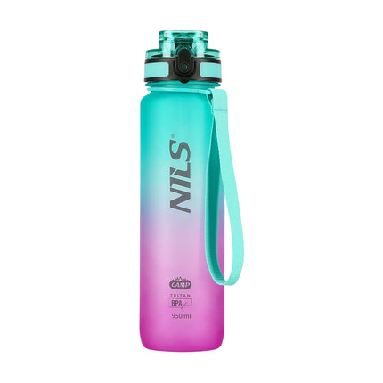 Tritan ūdens pudele, zaļa-rozā, hermētiska, 500ml