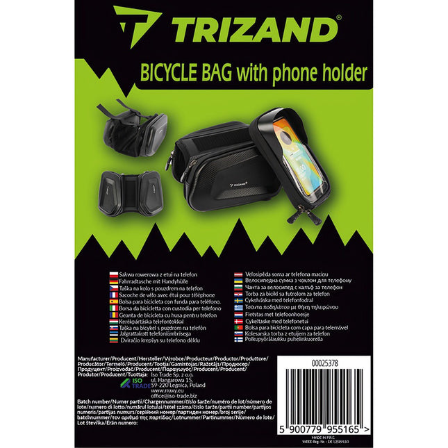 Trizand 25378 velosipēda grozs ar telefona maciņu