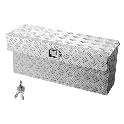 Truck Bed Tool Box, Lockable Aluminum, 34 In, Silver