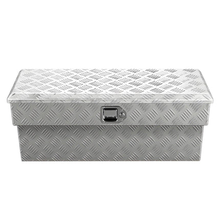 Truck Bed Tool Box, Lockable Aluminum, 34 In, Silver