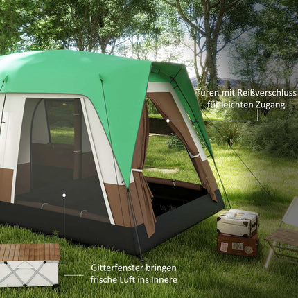 8-person tunnel camping tent with light hook and net