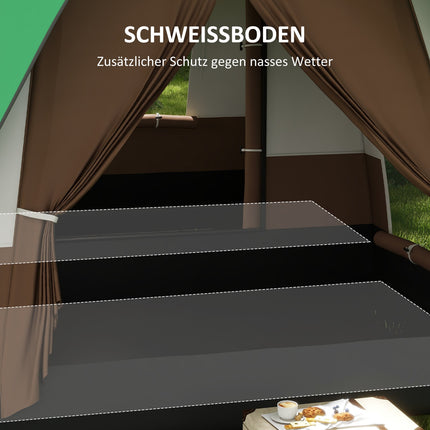 8-person tunnel camping tent with light hook and net