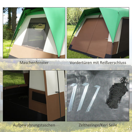 8-person tunnel camping tent with light hook and net