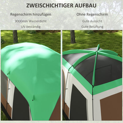 8-person tunnel camping tent with light hook and net