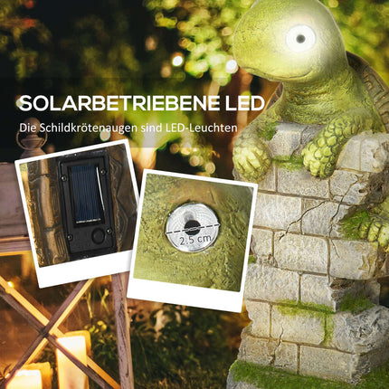Turtle Garden Sculpture with LED Solar Light, 14.5""
