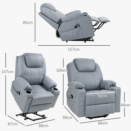 Electric recliner with massage, cup holder & pocket