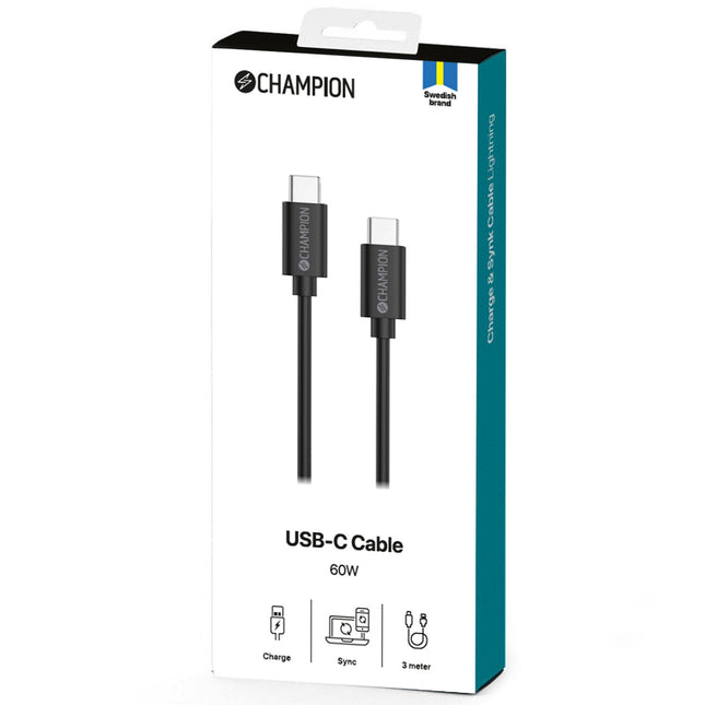 USB-C Cable 60W 3m Black