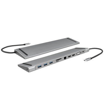 USB-C Dock 11-in-1 HDMI/VGA/RJ45/USB-C 100W