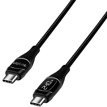 USB-C - USB-C cable with display USB 2.0 PD 3.1 240W 1 m Black