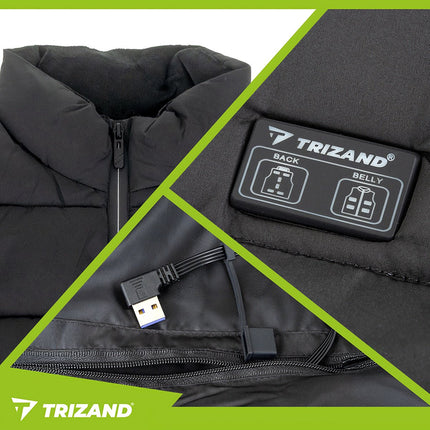 Apsildāma veste ar USB, 11 zonas, Unisex XL, 3 siltuma līmeņi