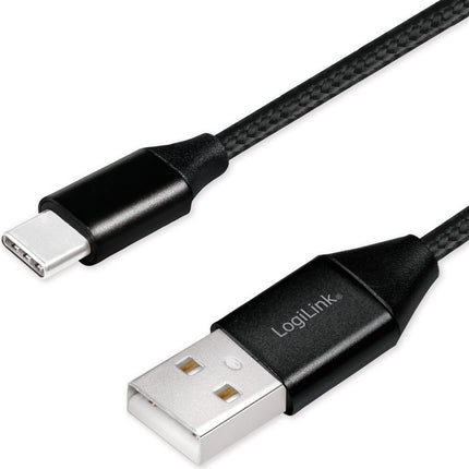 USB-USB-C Charge/sync cable USB 2.0 15W 0.3m Textile