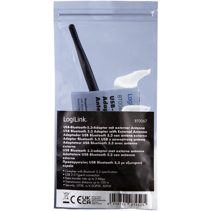 USB adapter Bluetooth 5.3 with antenna 150 m