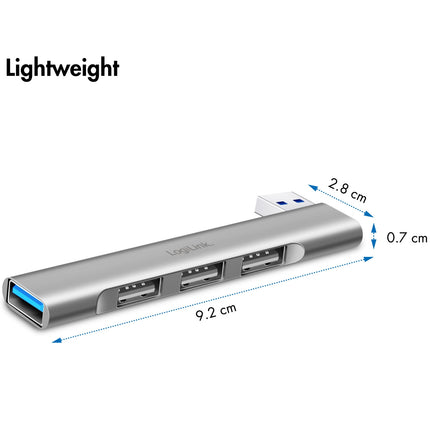 Ultraslim 4-port USB-A hub 1 x USB-A3.0, 3 x USB-A2.0