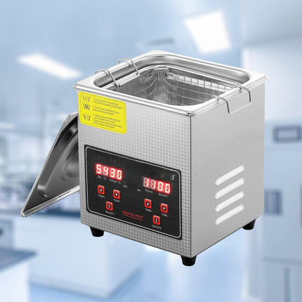 Ultrasonic Cleaner 2L, Digital Timer, Heated Stainless Steel