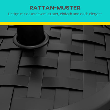 Lietussarga pamatne, HDPE ar betonu, piemērota 32-48 mm stabiem
