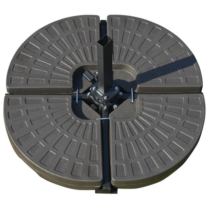 Lietussargu statīvs, piepildāms ar 17 kg ūdens/25 kg smiltīm, HDPE, kafijas krāsā, 100 x 100 x 10,5 cm