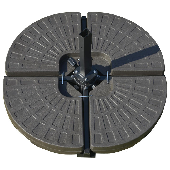 Lietussargu statīvs, piepildāms ar 17 kg ūdens/25 kg smiltīm, HDPE, kafijas krāsā, 100 x 100 x 10,5 cm
