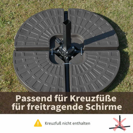 Lietussargu statīvs, piepildāms ar 17 kg ūdens/25 kg smiltīm, HDPE, kafijas krāsā, 100 x 100 x 10,5 cm