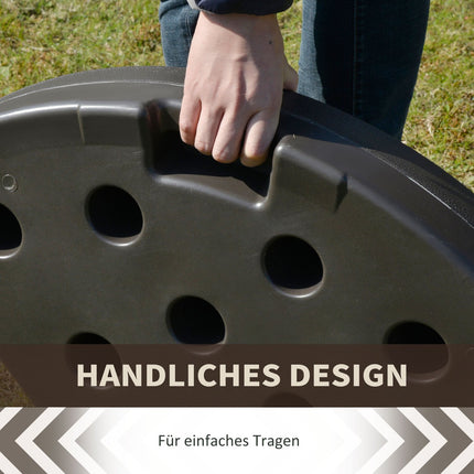 Lietussargu statīvs, piepildāms ar 17 kg ūdens/25 kg smiltīm, HDPE, kafijas krāsā, 100 x 100 x 10,5 cm
