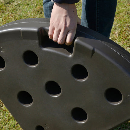 Lietussargu statīvs, piepildāms ar 17 kg ūdens/25 kg smiltīm, HDPE, kafijas krāsā, 100 x 100 x 10,5 cm
