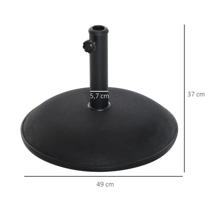 Lietussarga statīvs, saulessarga pamatne, 25 kg, tērauds + cements, melns 49 x 37 cm