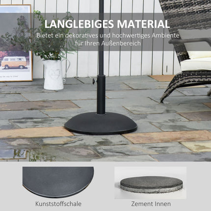 Lietussarga statīvs, saulessarga pamatne, 25 kg, tērauds + cements, melns 49 x 37 cm
