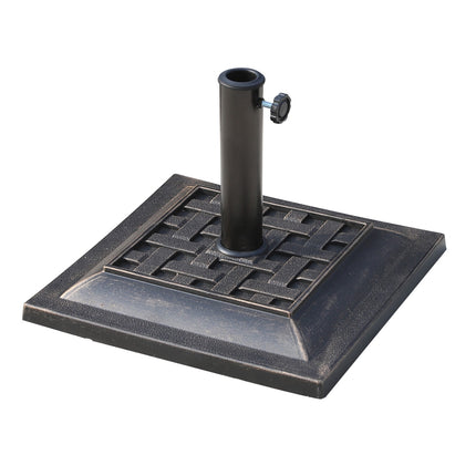 Lietussarga statīvs, saulessarga pamatne, 9 kg, 38/48 mm, poliestera sveķi, bronza, garums 44 cm, platums 44 cm, augstums 33 cm
