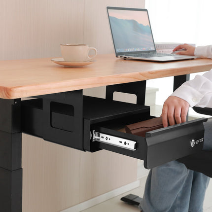 Under Desk Pull-Out Drawer, Lockable Steel, 13-Inch