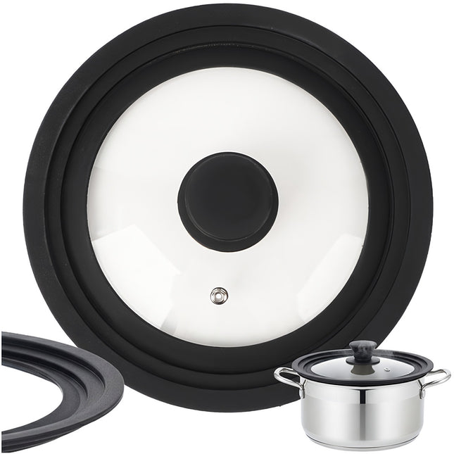Universal 3-in-1 Silicone-Glass Lid for Pots 18/20/22cm