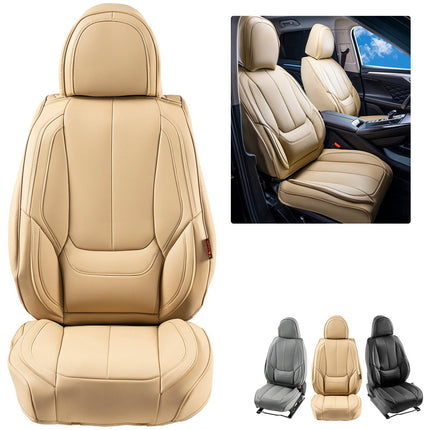 Universal Car Seat Covers, 6-Piece Faux Leather, Airbag Compatible