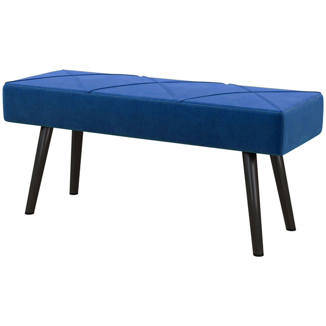 Apvilkts sols, gultas sols, gaitenī esošs sols ar X rakstu, samta izskatā, var izturēt svaru līdz 120 kg, guļamistabai, 100 x 36 x 45 cm, zils |